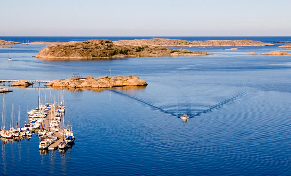 boat on the sea outside of Gothenburg