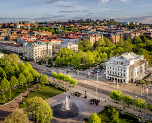 ariel view of central Gothenburg