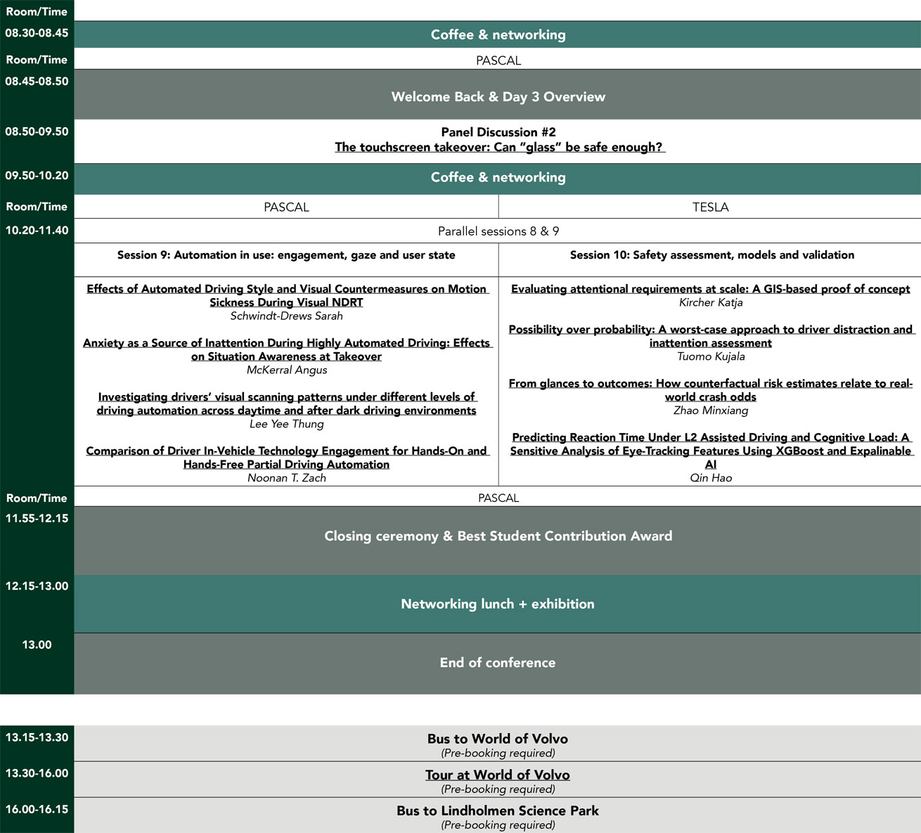 image of Thursday program